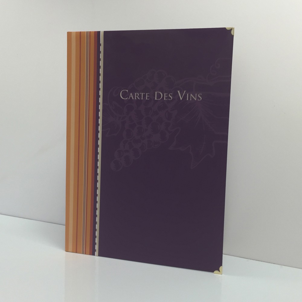 Emgé imprimerie St Malo - Livre menu - Carte des vins à feuilles